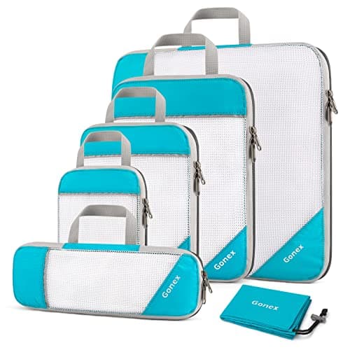 Gonex Compression Packing Cubes for Travel, Mesh Bags Luggage Organizers
