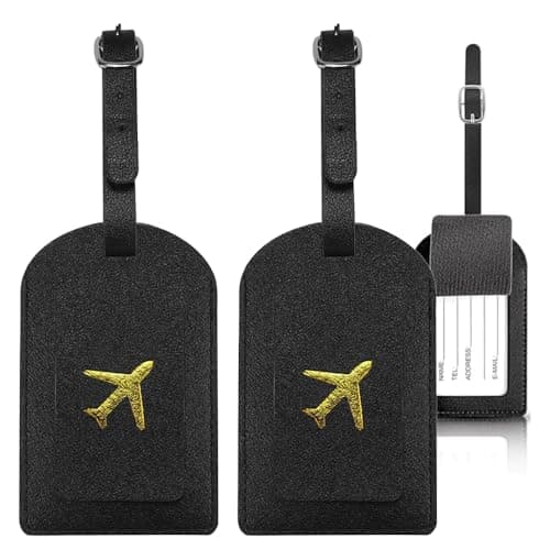 Aieino 2 Pack Luggage Tags with Name Address ID Card Secure Suitcase Labels