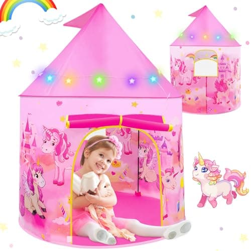 Girls Toys Pop Up Kids Tent Unicorn Birthday Presents Gift for Girl Age 3-7