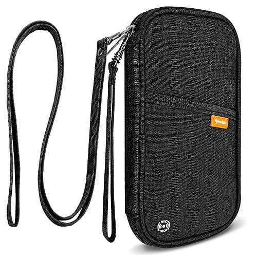 homchen RFID Blocking Travel Passport Wallet Holder, Document Organiser Case Credit Card Holders for Men and Women (Large Black-RFID)
