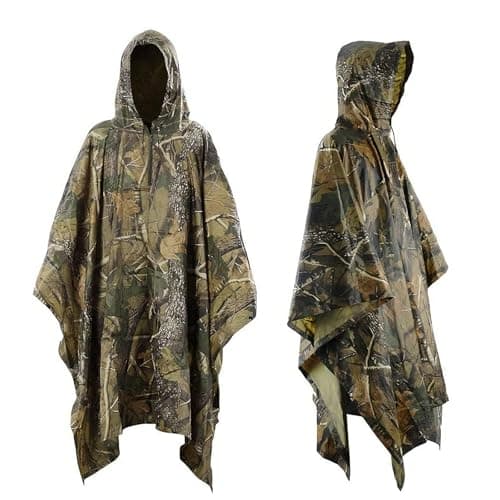 Waterproof Poncho Adult, Rain Poncho for Camping Fishing Hunting Festival