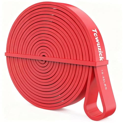 Resistance Band Assist Band Workout Exercise Band, Stretch Training Red Fitness Band for Unisex, Ideal for Home, Pilates, Yoga, Powerlifting, CrossFit, Muscle Toning (Red 15-35LBS)