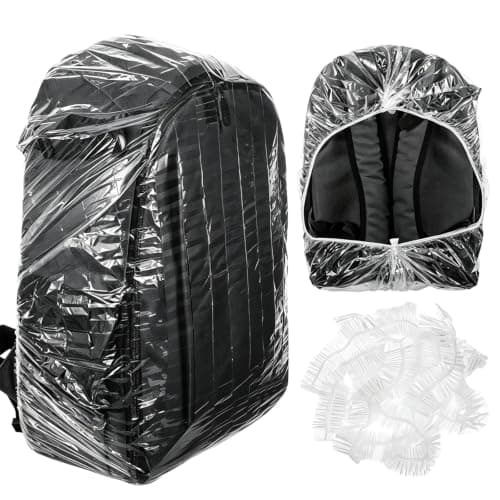 vipolishtry 10 Pack Clear Disposable Backpack Rain Covers for Hiking Travel
