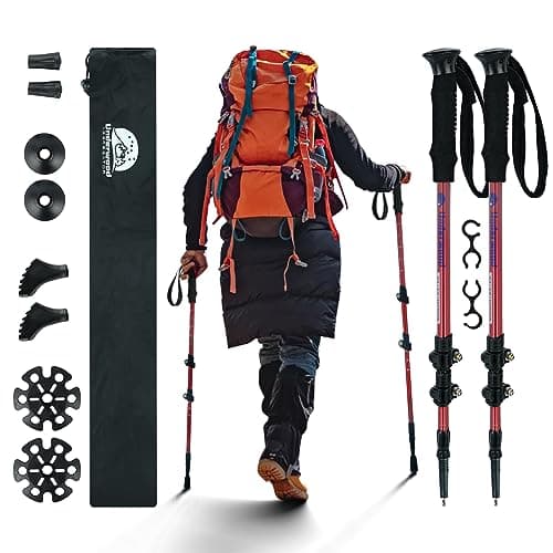 2-Pack Walking Sticks for Women and Men,Telescopic Trekking Pole for Hiking