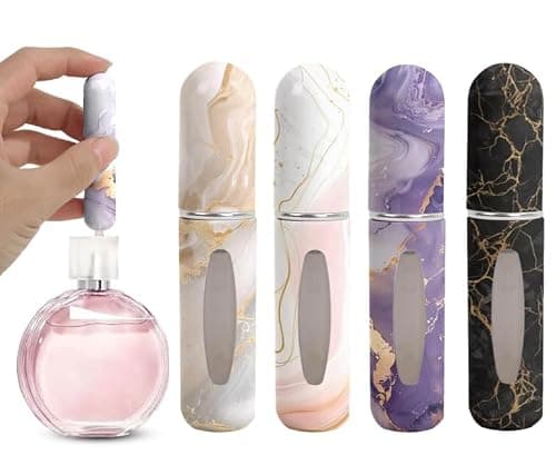 Wuneiox 4PCS Perfume Atomiser, Perfume Travel Bottle 5ml, Refillable Perfume Bottle, Portable Mini Refill Travel Perfume Atomiser for Women & Men, Leak Proof Spray Bottle, Atomiser Spray Bottle