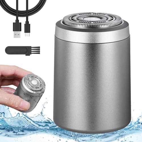 AOOWU Mini Portable Electric Shaver, Electric Mini Shavers for Men, Compact Electric Razor for Men, Waterproof Portable Shaver, USB Rechargeable Shaver Electric Beard Trimmer for Home Travel Business