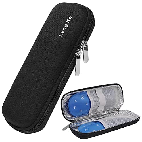 JAKAGO EVA Compact Insulin Cooler Travel Hard Case with 2 Ice Pack