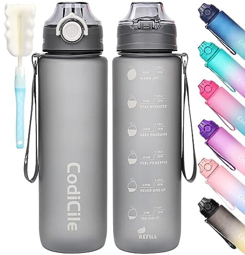 Gobravio Sports Water Bottle 1L Drinks Bottle BPA Free Water Bottle with Lock Cover & Leak Proof,for Gym, School,Cycling,Outdoor,Sports,Fitness& Office