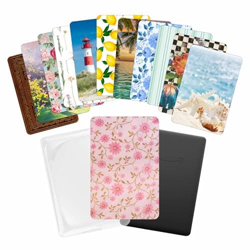 E-Reader Cardstock Paper Inserts for Clear Case | 12 pk 4.88 x 6.73” inches Paper White 11th Generation 6.8" Screen Compatible Put Behind Case Colorful Floral Designs Change Out (1857 Design Mix 3)