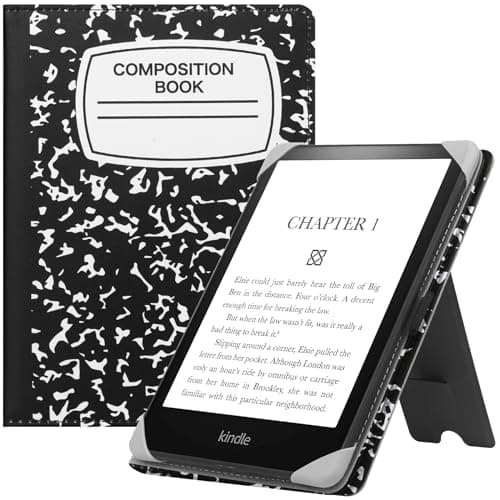 HGWALP Universal Case for 6" eReaders, Folio Leather Stand Cover with Handstrap Compatible with All 6 inch Kindle Paperwhite/Kobo/Tolino/Pocketook/Sony E-Book Reader-Composition Book
