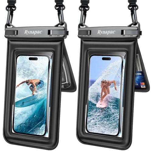 Rynapac Floating Waterproof Phone Pouch Up to 8.5"-2Pack IPX8 Dry Bag Case