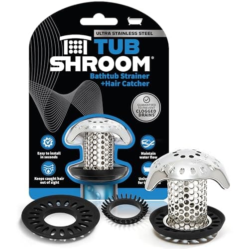 TubShroom Bathtub Hair Drain Catcher Stainless Steel, Standard