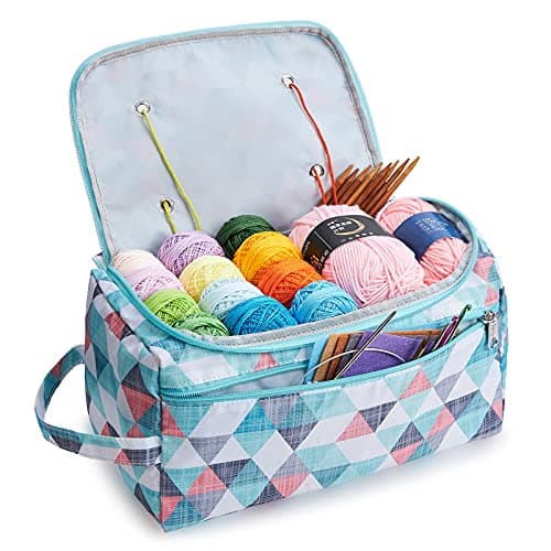 KALIDI Knitting Bag Yarn Wool Crochet Storage Bag Accessories Holder Large