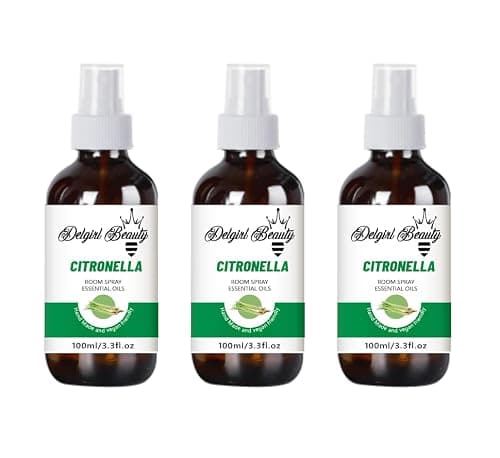 3 x Delgirl Beauty Citronella Room Sprays 100ml - Keep Bugs at Bay