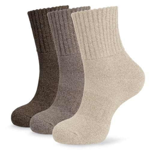 YORJOSOX Thermal Socks for Womens Warm Winter Socks 3 Pairs Cosy Thick Comfy Work Hiking Boot Crew Ladies Gifts Socks UK Size 3-8 (UK, Numeric, 3, 8, Regular, Regular, 3 Pairs Multicolour)
