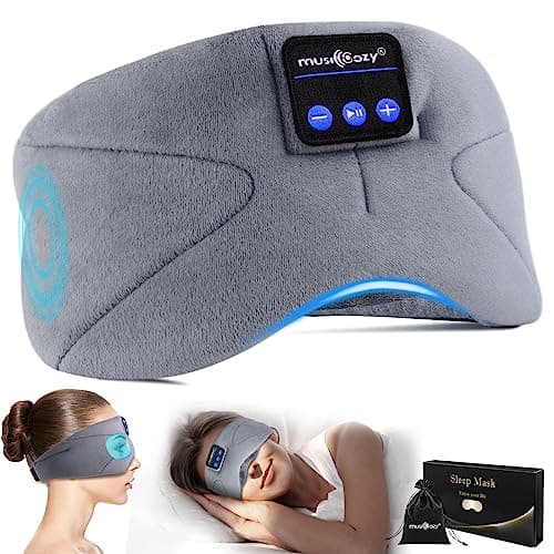 MUSICOZY Breathable Sleep Mask Headphones for Hot Sleepers, 100% Blackout
