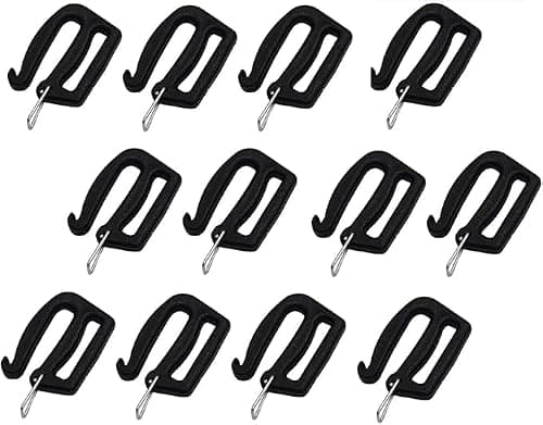 Opemg 12 Pcs Black 25mm/1inch G Hook Webbing Connecting Buckles Adjustable Plastic Tri-Glide Slides Backpack Strap Clips Replacement for Luggage Outdoor Camping Sports Buckles
