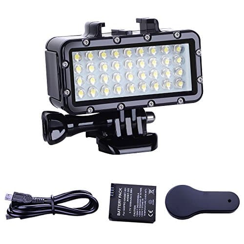 Suptig Diving Light High Power Dimmable Waterproof LED Video Light Fill Night Light Diving Underwater Waterproof 147ft for Gopro Hero 13/Hero 12/11/10/9/8/7/6/5/5S/4/3+ More Action Cam