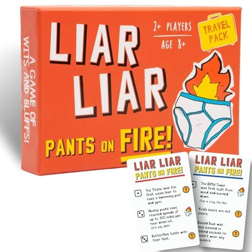 Boxer Gifts Liar Liar Pants on Fire Fun Travel Game for Kids – Can You Tell Who’s Lying? 2+ Players, Ages 8+