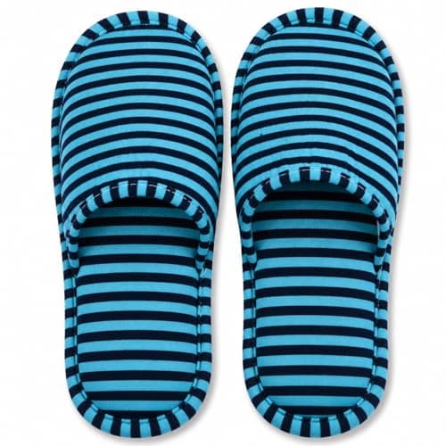 equlup Foldable Indoor Slippers, Portable Soft Cotton Shoes with a Storage Bag Anti Slip Reusable Bedroom Indoor Slippers for Home Hotel Spa Salon Travel (Men)