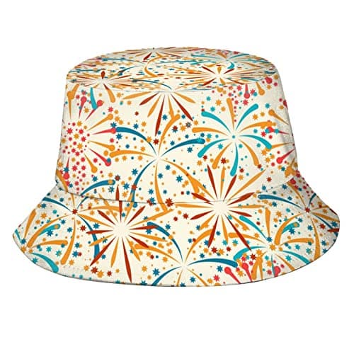 Unisex Happy New Year Bucket Hat Sun Protection Wide Brim Hats Packable Summer Travel Cap for Women Men, Happy New Year-13, One Size