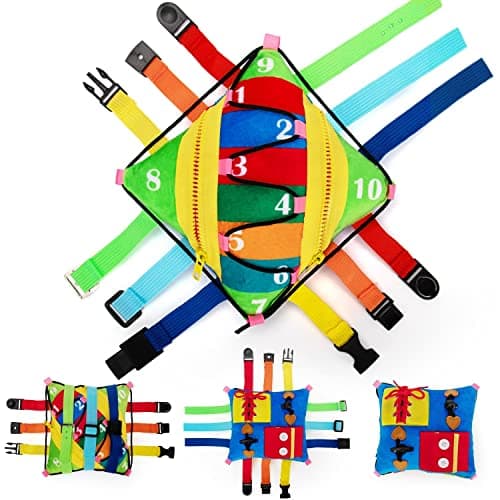 Sensory Pillow Buckle Pillow Toy,Travel Toys for Toddler Buckle Stuffed Toy