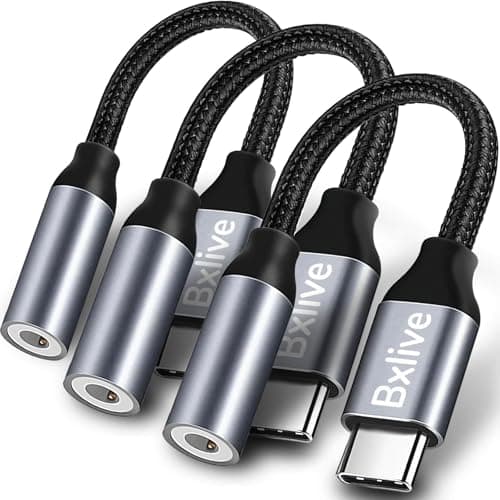 Bxlive USB C to 3.5mm Jack Adapter, 3 Pcs for Clear Digital Audio
