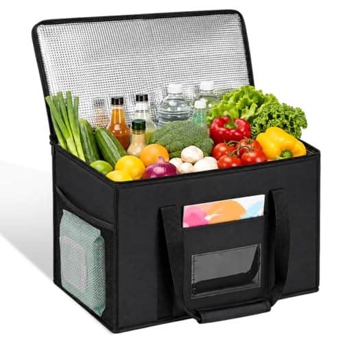 40L Large Cooler Bag, Foldable Soft Cool Bag, Leak-Resistant, Reusable Grocery Shopping Bags for Beach, Picnic, BBQ, Shopping, Camping, Family Outdoor Travel