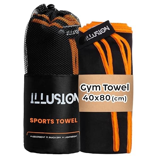 illusion Microfibre Gym Towel for Active Sport 40x80cm, Sweat Towel for Gym