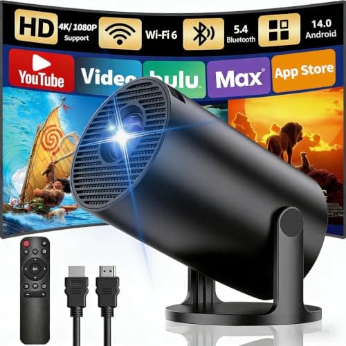 Yoton Projector for Bedroom Built-in Apps, 18000 Lumens, 4K/1080P Support