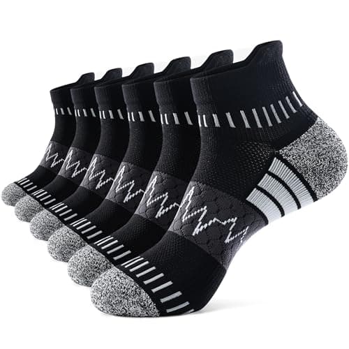 IRAMY Light Compression Socks for Women Arch Support Athletic Cushioned Anti-Blister Comfort Running Ankle Socks 5 Pairs
