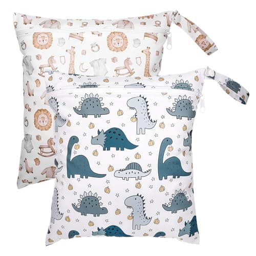 GSrenyu 2 Pcs Wet Bag for Swimming,Waterproof Baby Wetbag(Animal)
