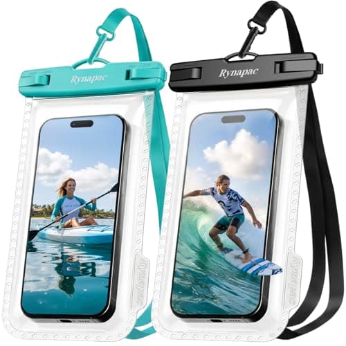Rynapac [Up to 8.5" Waterproof Phone Pouch, 2 Pack IPX8 Cellphone Dry Bag