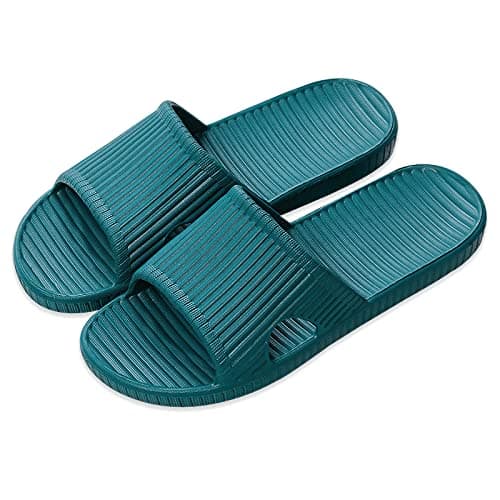 JIJIe Shower slipper,Slippers for Women bathroom or indoor use, anti-slip (Dark Green UK5/5.5 EU38/39