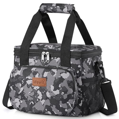 Lifewit Lunch Bag 9L 12 Can Insulated Lunch Box Soft Cooler Cooling Tote for Adult Men Women, Black Camo