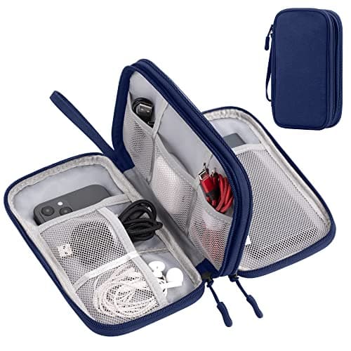 Arae Travel Essentials Electronic Organizer Double Layer - Dark Blue, M
