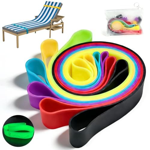 Fendyuz Towel Bands for Sun Loungers - Elastic Sunbed Towel Bands, 6 Pack Widen Beach Towel Bands for Beach, Pool, Cruise Ships, Camping, And Securing Bulky Items