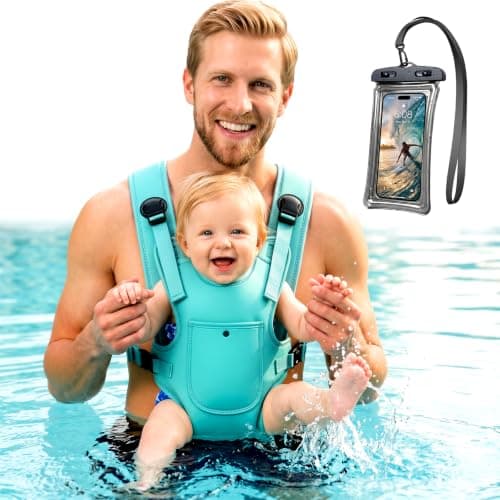 Neoprene Water Baby Carrier for Newborn to Toddler with Phone Case, Green