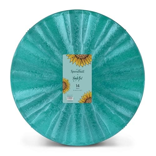 Speedball 14 Inch Round Universal Pottery Wheel Bat, Teal, Special Edition Color for Ceramics and Clay Work