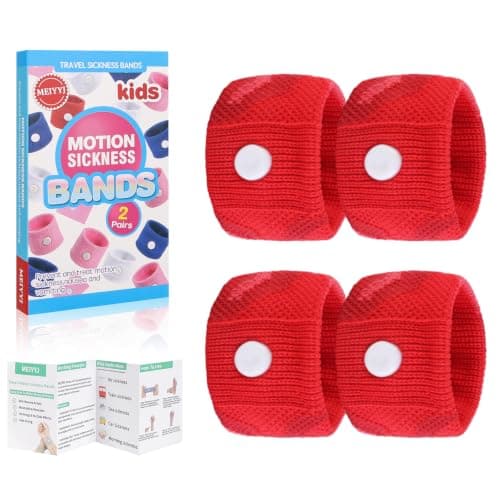 MEIYYJ Travel Sickness Bands Cruise Accessories Must Haves Sickness Bands for Children Gifts for Sea Sickness Wristbands Travel Sickness Kids Wristbands Cruise & Sea Travel Essentials-Camo Red/Red