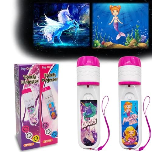 Pup Go 2-Pack Mermaid & Unicorn Torch and Projector for Girls Age 3 4 5 6 7