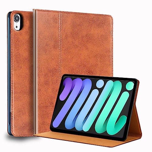 Gexmil Leather Case for iPad Mini 7 A17 Pro/iPad Mini 6 Gen 8.3 Inch,Brown
