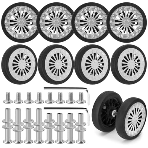 Vivikivi 8 PCS Suitcase Wheels Replacement, 60mm Mute Luggage Wheels, VK-A7