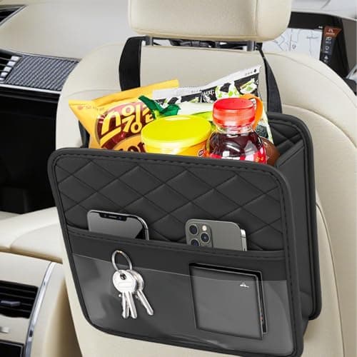 VAGCARS Car Seat Back Organizer,Leather Seatback Hanging Bag Large Capacity