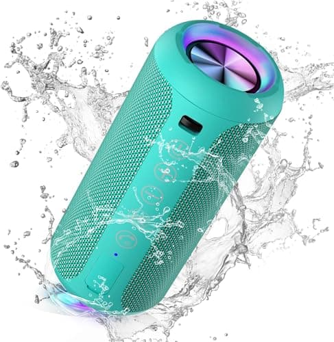 Ortizan Bluetooth Speaker, Portable Speaker with IPX7 Waterproof, Bluetooth 5.3, 30H Playtime, RGB Light, Micro SD card & AUX, Wireless Speaker for Home, Travel, Outdoors