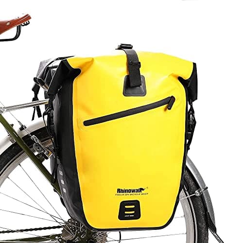 Rhinowalk Bike Pannier Bag Waterproof 25L Postman Saddle Bag Laptop Pannier Rack Bicycle Bag Professional Cycling Accessories-Yellow