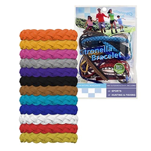 12PCS Mosquito Repellent Bracelet Jsdoin Insect Repellent Adjustable Leather Natural Insect Mosquito Bands Protection Insects up to 250 Hours Camping Accessories for Adults, Kids & Babies