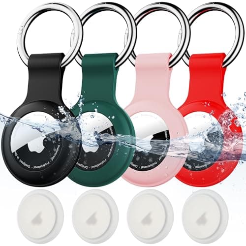 For AirTag Holder Keyring,4-Pack IPX8 Waterproof Case for Apple AirTag
