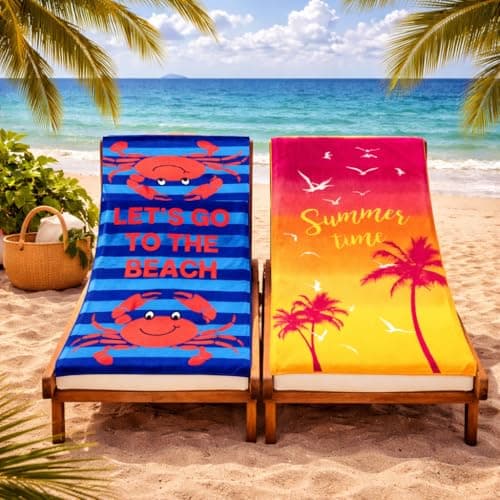 Adore 2 Pack Microfibre Beach Towels 70x140cm - Let's Go & Summertime Palms