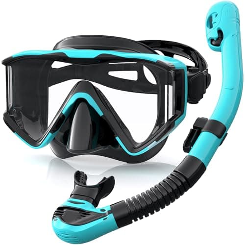 Zeligerstar Snorkel Set Adults, 3 Window Panoramic Mask, Anti-Fog Dry Top